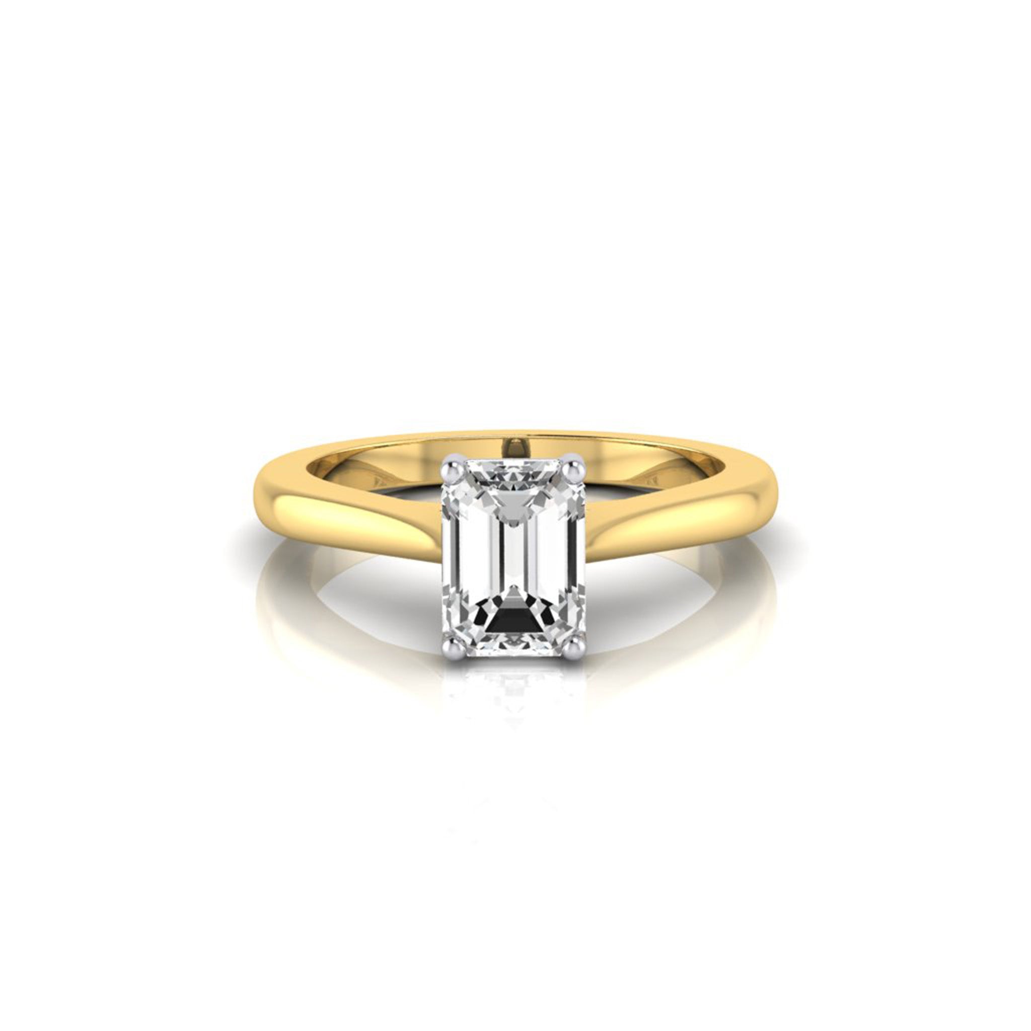 Grace Emerald Diamond Solitaire 4 Claw Ring